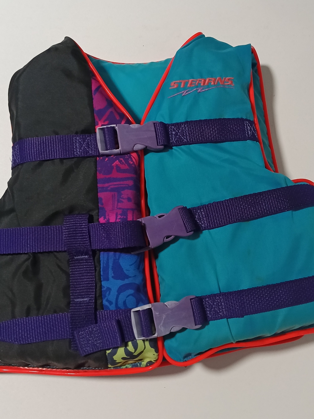 Stearns Life Jacket Vest Youth Teal Purple Black Colorblock Water Sports